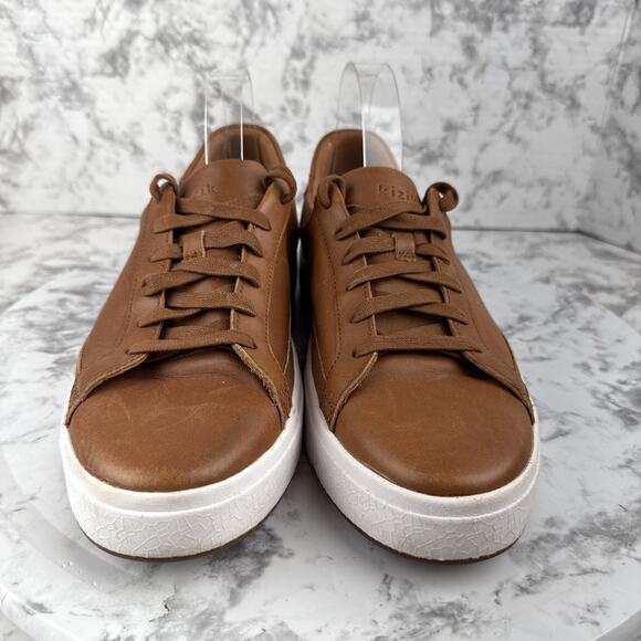 Kizik Mens Vegas Slip On Hands Free Sneakers Size 11 Chestnut Brown Leather - Picture 2 of 11